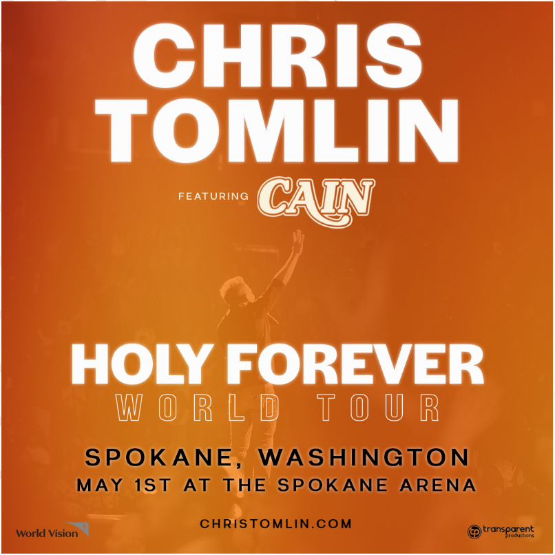 Chris Tomlin is heading out on the Holy Forever World Tour this spring with CAIN and is inviting you to join! Come experience powerful moments of unity and worship featuring songs like "Holy Forever", "How Great Is Our God", "Good Good Father" and more when the tour stops at the Spokane Arena on Wednesday, May 1. This is going to be a night you won't forget!