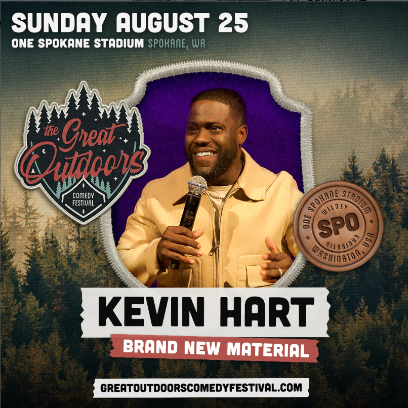 The Great Outdoors Comedy Festival (GOCF) is thrilled to welcome Hollywood comedian, actor, producer, entertainment and brand mogul, Kevin Hart as the headliner hitting the stage at ONE Spokane Stadium on Sunday, August 25.