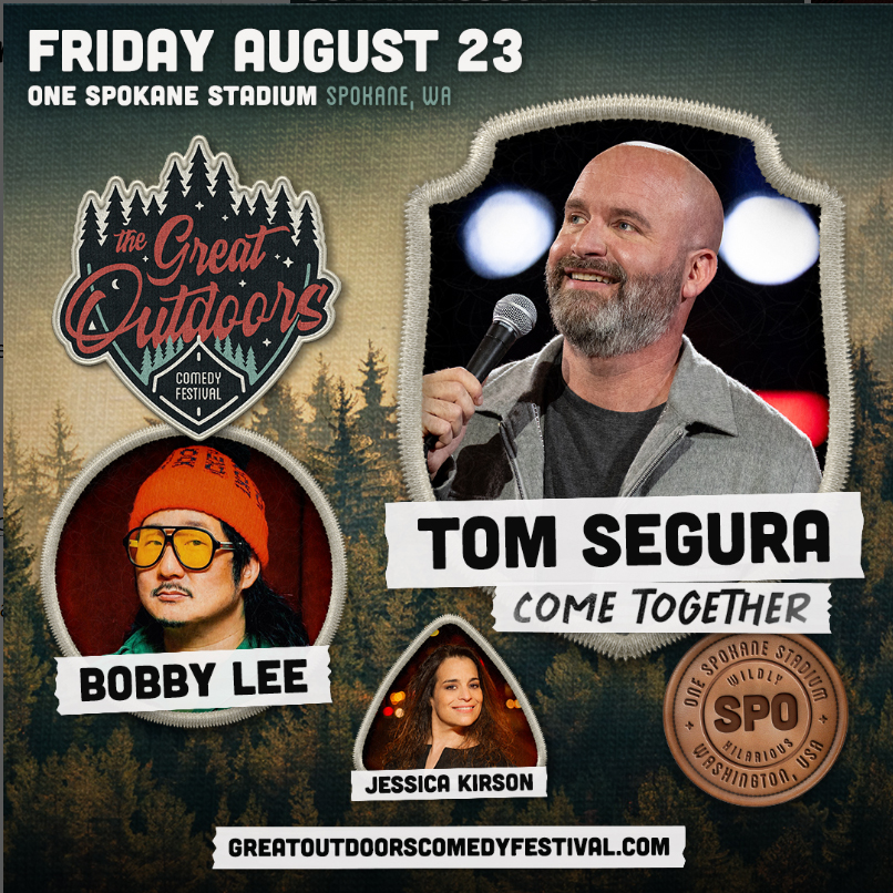 The Great Outdoors Comedy Festival (GOCF) is thrilled to welcome comedian Tom Segura as the first headliner hitting the stage at ONE Spokane Stadium on Friday, August 23. One of the biggest names in comedy, Tom Segura is known for his Netflix specials Completely Normal, Mostly Stories, Disgraceful, Ball Hog, and 2023’s Sledgehammer.